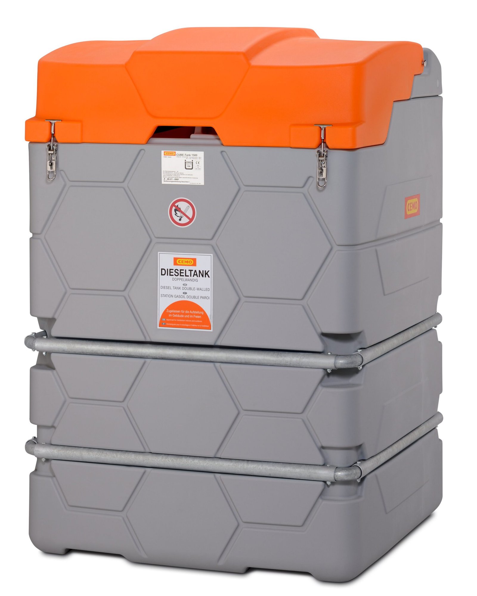 CUBE-Tank Outdoor Basic, za dizel, uključujući poklopac na šarkama, 2500 l