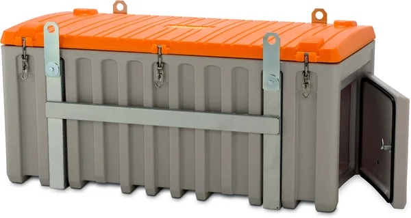 CEMbox 750 l, sivi/narančasti za upotrebu s dizalicama, sa bočnim vratima - Image 2