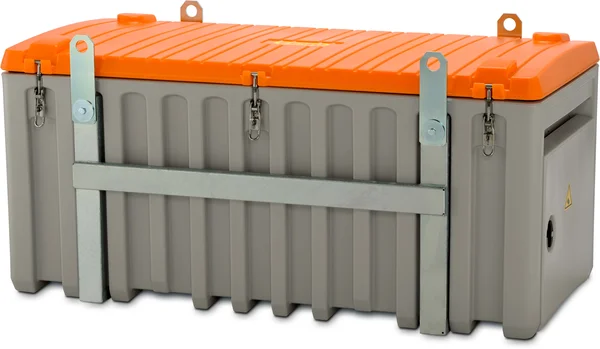 CEMbox 750 l, sivi/narančasti za upotrebu s dizalicama, sa bočnim vratima - Image 3