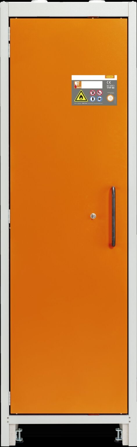 Kabinet za bubnjeve PROline 6/20 tip 90, vrata na šarku lijevo, narančasta vrata - Image 3