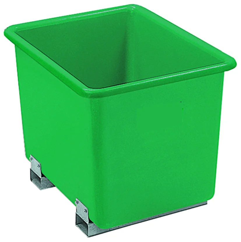 Pravokutne posude 550 l, zelene, s utorima za viljuškar - Image 2