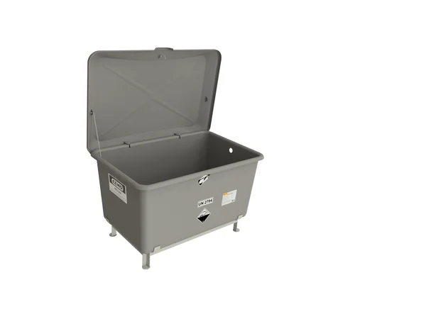 Kontejner za otpadne baterije 400 l sa čeličnom podlogom, siva RAL 7036 - Image 2