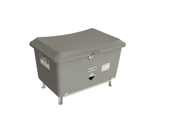 Kontejner za otpadne baterije 400 l sa čeličnom podlogom, siva RAL 7036 - Image 3
